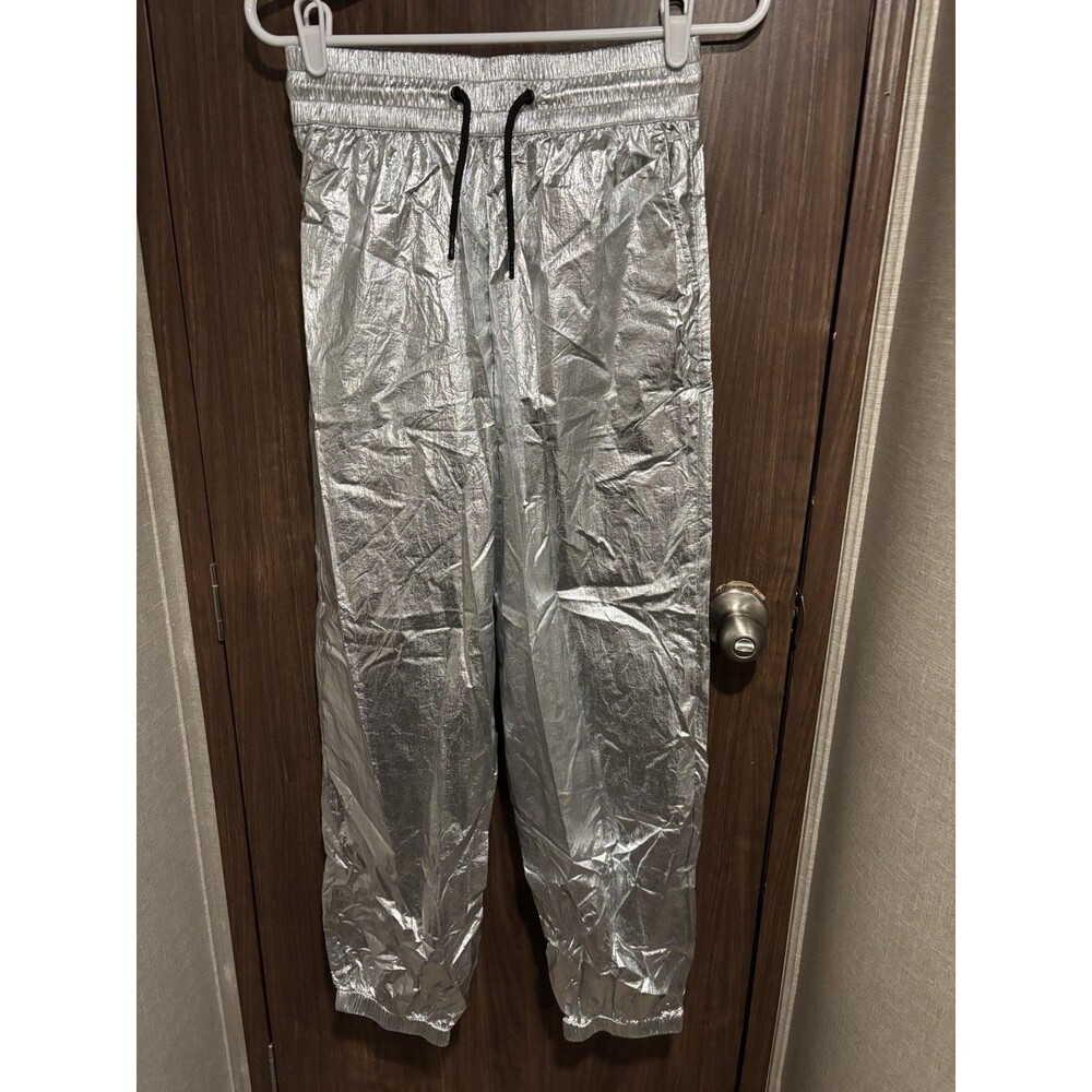 COLLUSION Silver Metallic Reflective Jogger Pants Women’s XXS NWOT Y2K